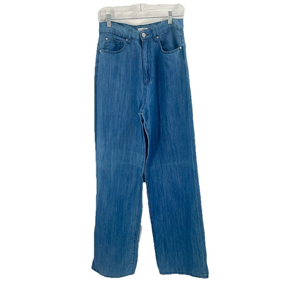 Weworewhat Wide Leg High Rise Chambray Jeans Sz 28